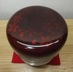 茶道具　中村湖彩作　朱塗　雛蒔絵　中棗　共箱　V　5791 茶道具 なつめ お薄器 中棗 朱塗り 菊蒔絵 中村湖彩作 朱塗