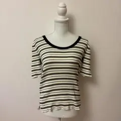 Mila Owen ストライプ 半袖ニット Mサイズ