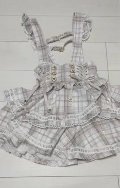 LIZLISA はしごリボンチェックティアードスカパン