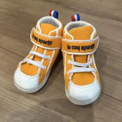 le coq sportif オレンジ ハイカットスニーカー 15.5 日本製