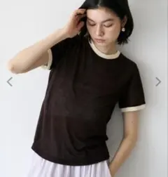 Trish シアーリンガーTシャツ 半袖 レディース ブラウン