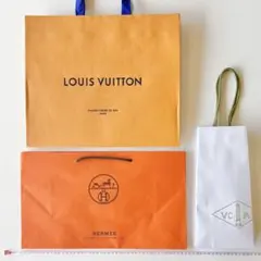 LOUIS VUITTON & HERMES & VCAショップ袋3枚セット