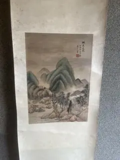 唐寅 山路松声図 織錦製 山水掛軸 唐寅 山路松声図 織錦製 山水掛軸 - メルカリ