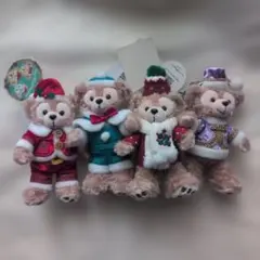 ダッフィー ぬいぐるみバッジ 4点セット　クリスマス