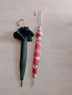 Wpc.花柄 長傘と黒色日傘セット