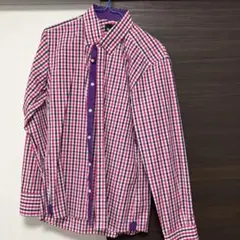 TK MIXPICE 長袖シャツ　ピンク紫　チェック