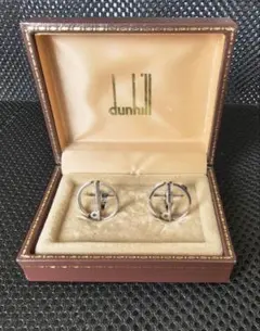 dunhill カフス サークル シルバーカラー ケース付き