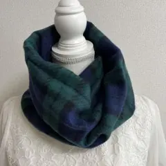 【66】♡スヌード♡ ハンドメイドフリース　暖かい　チェック柄　ネックウォーマー