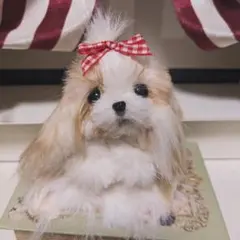 おうちが決まりました】手のひらサイズふわふわシーズー - メルカリ