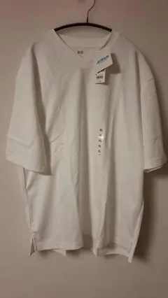 UNIQLO エアリズムコットンリラックスVネックTシャツ/5分袖 XL