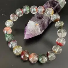 超透明高品質四季幽霊.ガーデンクォーツ.庭園水晶.9.5ｍｍブレスレット