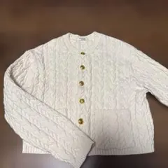 MACPHEE ケーブル編みカーディガン アイボリー