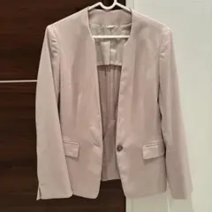 【40】THE SUIT COMPANY she ノーカラージャケット　ピンク