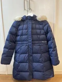 pom ponette ネイビー 紺 ダウン コート 160 L ポンポネット