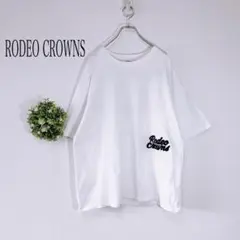 RODEO CROWNS 【Ｌ】Tシャツ バックデザイン　ロゴ刺繍　ホワイト系