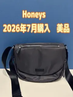 Honeys 多収納フラップショルダー　スミクロ