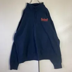 チャンピオン　ハーフジッププリントデザインスウェット　トレーナー