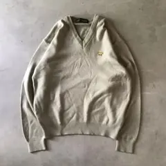 GOLDEN BEAR ゴールデンベアー　ニット　ベージュ　胸ロゴ