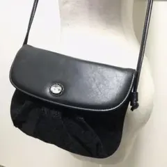 黒 ペイズリー柄 レザー スエード調 ミニ ショルダーバッグ 小型 斜めがけ可