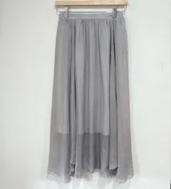 COTORICA　シフォンロングスカート　グレー 　ラメ　バックゴムのサムネイル