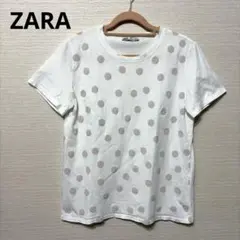 ZARA ドット柄Tシャツ 半袖 ホワイト Tシャツ