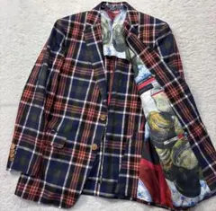 美品✨ETRO エトロ　チェックリネンテーラードジャケット　裏地シルク　50のサムネイル