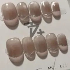 A-171 マグネットネイル フレンチ ラメ Mサイズ