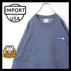 【K016】USA輸入 スウェット ワンポイント 刺繍 裏起毛 ゆるだぼ