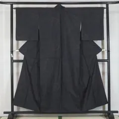 墨色　蚊絣　モダンなライン柄　大島紬　150cm　a857