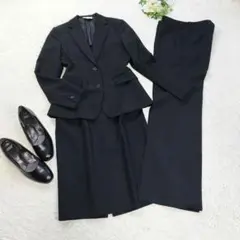 極美品　エマジェイムス　ブラック　黒無地　スーツ3点セット　就活　卒業式　M