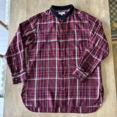 TOMORROWLAND★バンドカラー★ノーカラーシャツゆったりチェック美品★M