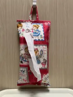 ハンドメイド　ソフトティッシュカバー　リトルキュートガール　松山敦子さん生地
