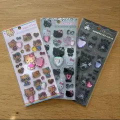 サンリオ　キラキララインストーンシール　キティ　日焼け　ゼブラ　クロミ