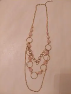 ネックレスロング　ゴールドとピンク