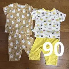 UNIQLO BABY しろくまのパンツ　のらねこぐんだん　ベビーパジャマ 半袖