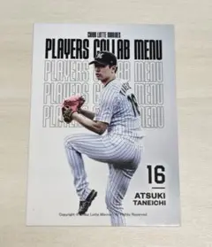 千葉ロッテマリーンズ 種市篤暉 コラボメニューカード