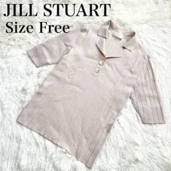 JILL STUART 半袖ニット リブニット ピンクベージュ フリーサイズのサムネイル