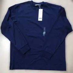 【新品】 エアリズムコットン 長袖Tシャツ Ｌ ブルー