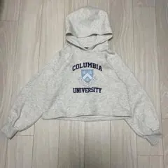 Columbia University フードパーカー ショート 裏起毛 160