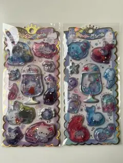 キラキラウォーターinシール ねこ ペンギン あざらし 2種 セット