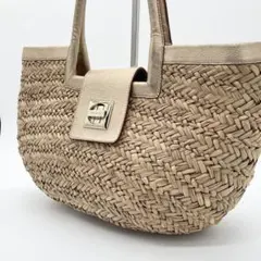 ケイトスペード　カゴバッグ　かご　籠　レザー　ターンロック　ゴールド金具