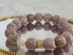 ピンクアラシャン×マザーオブパールのパワーストーンブレスレット内径16.2㎝