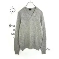 UNIQLO ユニクロ Vネックセーター グレー Mサイズ 毛100%