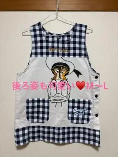 エプロン ドナルド チップ デール 保育士 ML キャラクター チェック