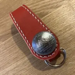 シルバー925 クロスボール ベルトループレザー コンチョ キーホルダー