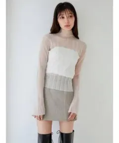 【タグ付き】スナイデル　SNIDEL シースルーニットプルオーバー