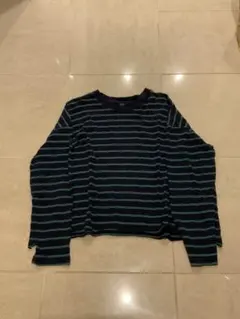 OLD GAP ボーダー長袖カットソー ネイビー×ターコイズ