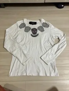 HYDROGEN スカル刺繍 ロングTシャツ ホワイト Lのサムネイル