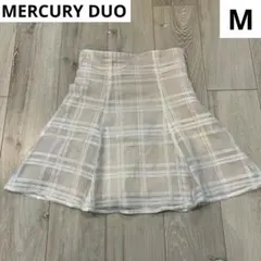 【美品】MERCURY DUO シアーチェックバックレースアップミニスカパン M