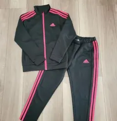 adidas ジャージセット 黒/ピンク